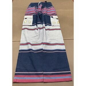 Grateful Dead Gypsy Rose Blue Striped Cargo Pants Steal Your Face Mens Large